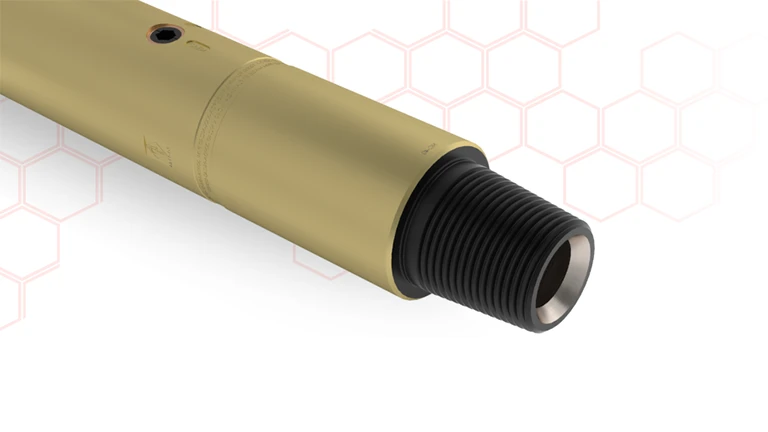 Zoomed in view of a drill steam safety valve with hexagons behind it